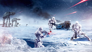 Star Wars illustration, Star Wars, stormtrooper, Hoth, Galactic Empire