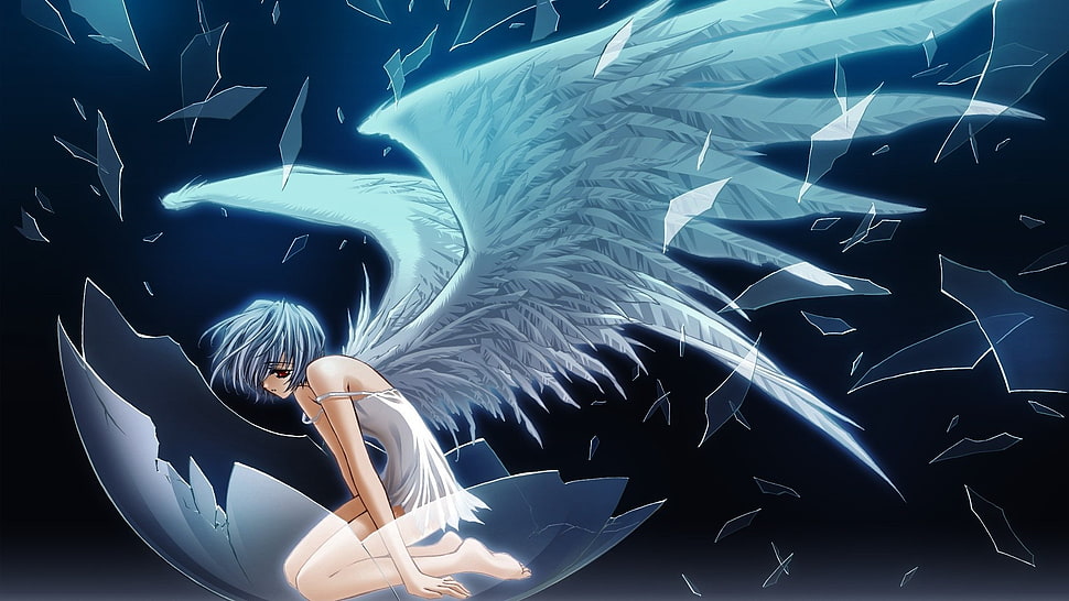 female angel animation character graphic wallpaper HD wallpaper