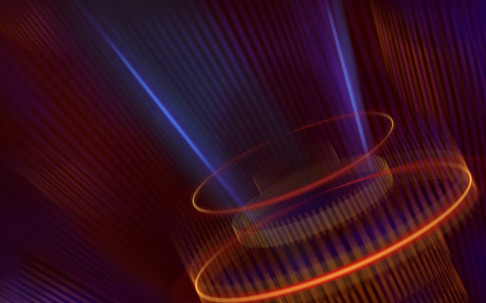 round orange and blue LED light HD wallpaper