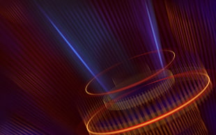 round orange and blue LED light