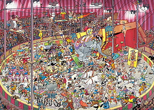 circus painting, artwork, Mad Magazine HD wallpaper