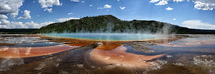 panoramic photography of mountain and water spring
