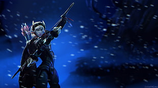 Drow Ranger digital wallpaper