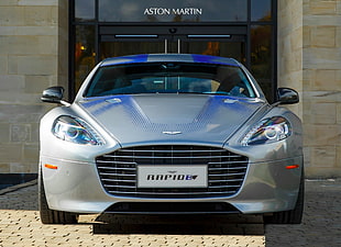silver Aston Martin car