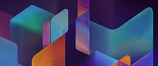 blue, brown, and purple digital wallpaper