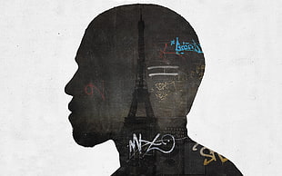 Eiffel Tower, Paris, Alex Cherry, Kanye West, graffiti, Eiffel Tower