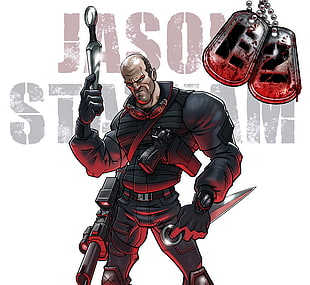 Jason Statham graphic illustration, The Expendables 3, drawing, movies, Jason Statham HD wallpaper