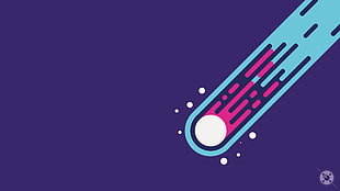 pink and purple digital wallpaper, vector, circle, space, comet