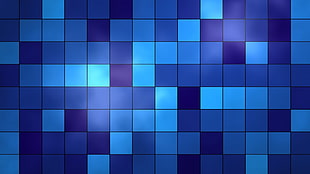 blue checked illustration HD wallpaper
