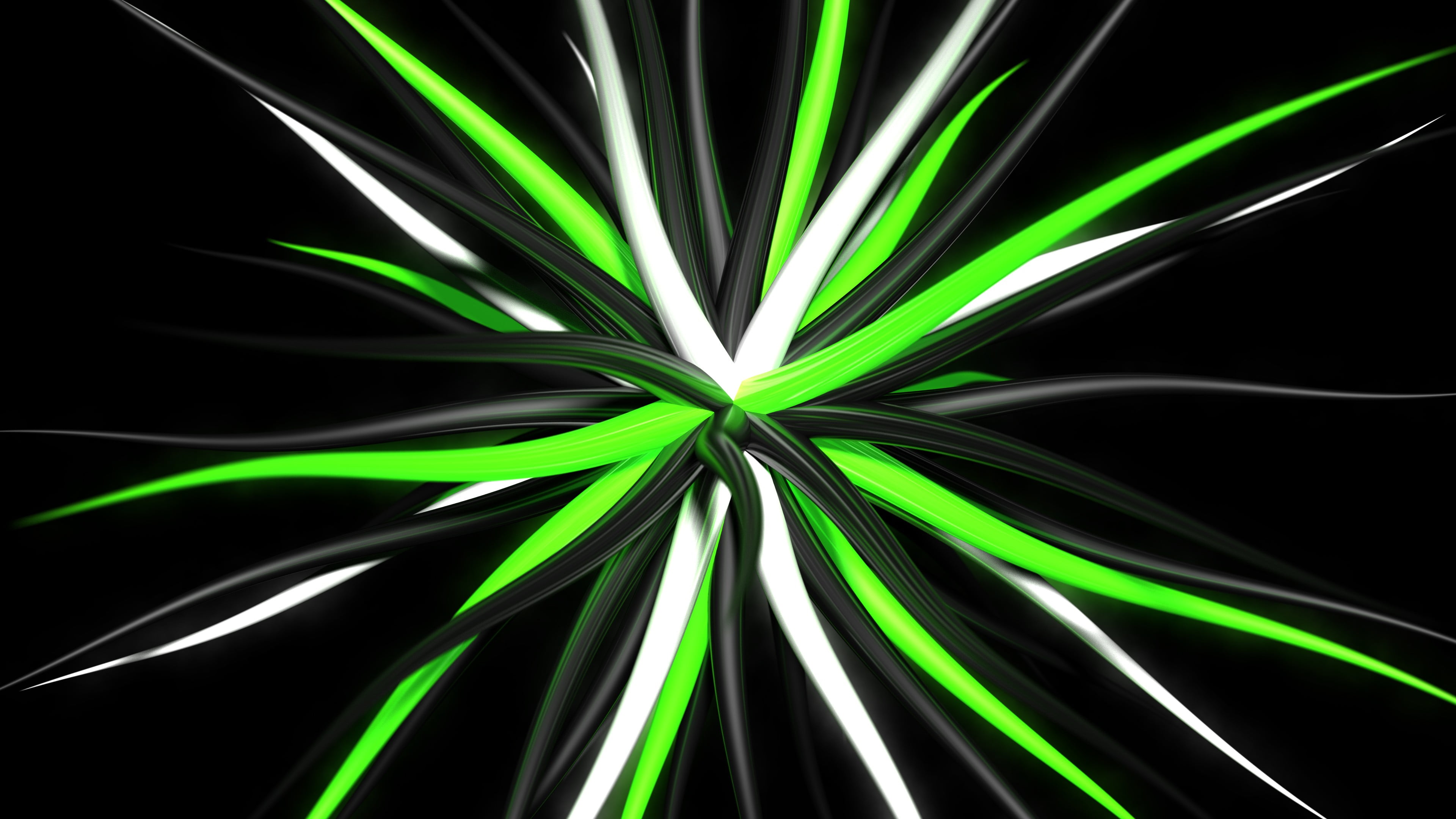 White, black, and green digital wallpaper, abstract ...