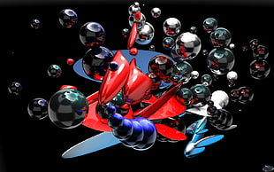 red and gray abstractillustration