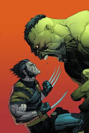Marvel Wolverine and Hulk, comics, Marvel Comics, Hulk, Wolverine HD wallpaper
