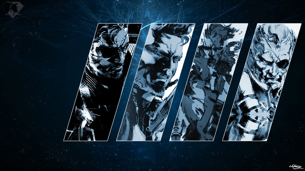 Metal Gear Solid loading screen, Big Boss, Solid Snake, Solidus Snake, Liquid Snake HD wallpaper
