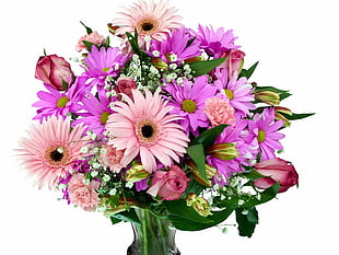 close up photo of variety of petaled flower bouquet