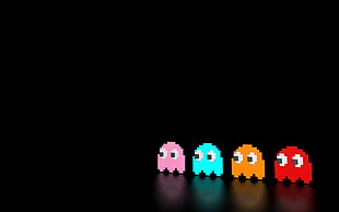 Pac-Man ghosts illustration, Pacman, video games, Clyde, Inky HD wallpaper