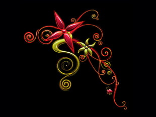 red and yellow vines illustration