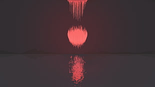 red and white table lamp, Moon, mountains, reflection, pixel sorting