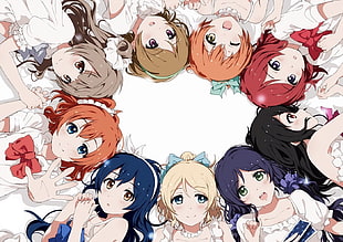 female anime characters, Love Love Life ~Ojou-sama 7nin to Love Love Harem Seikatsu~, Love Live! HD wallpaper