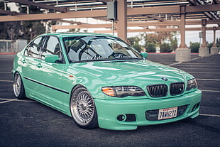green BMW sedan
