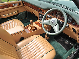 black and brown front car interior