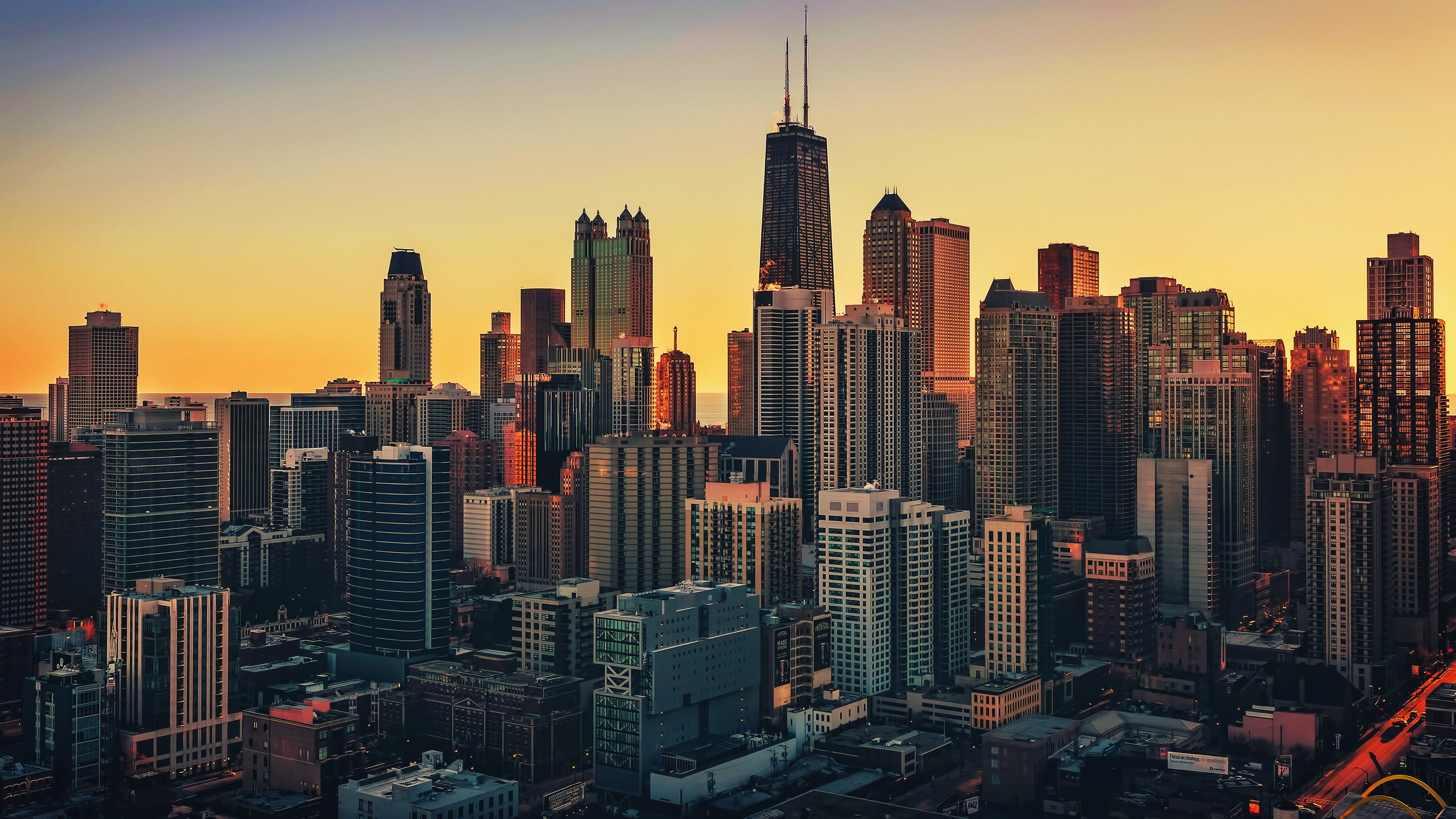 gray concrete city buildings, cityscape, USA, Chicago