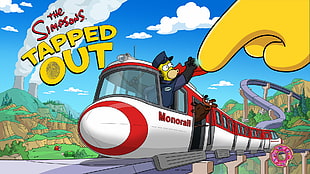 The Simpsons Tapped Out wallpaper, Tapped Out, The Simpsons, Homer Simpson, train HD wallpaper