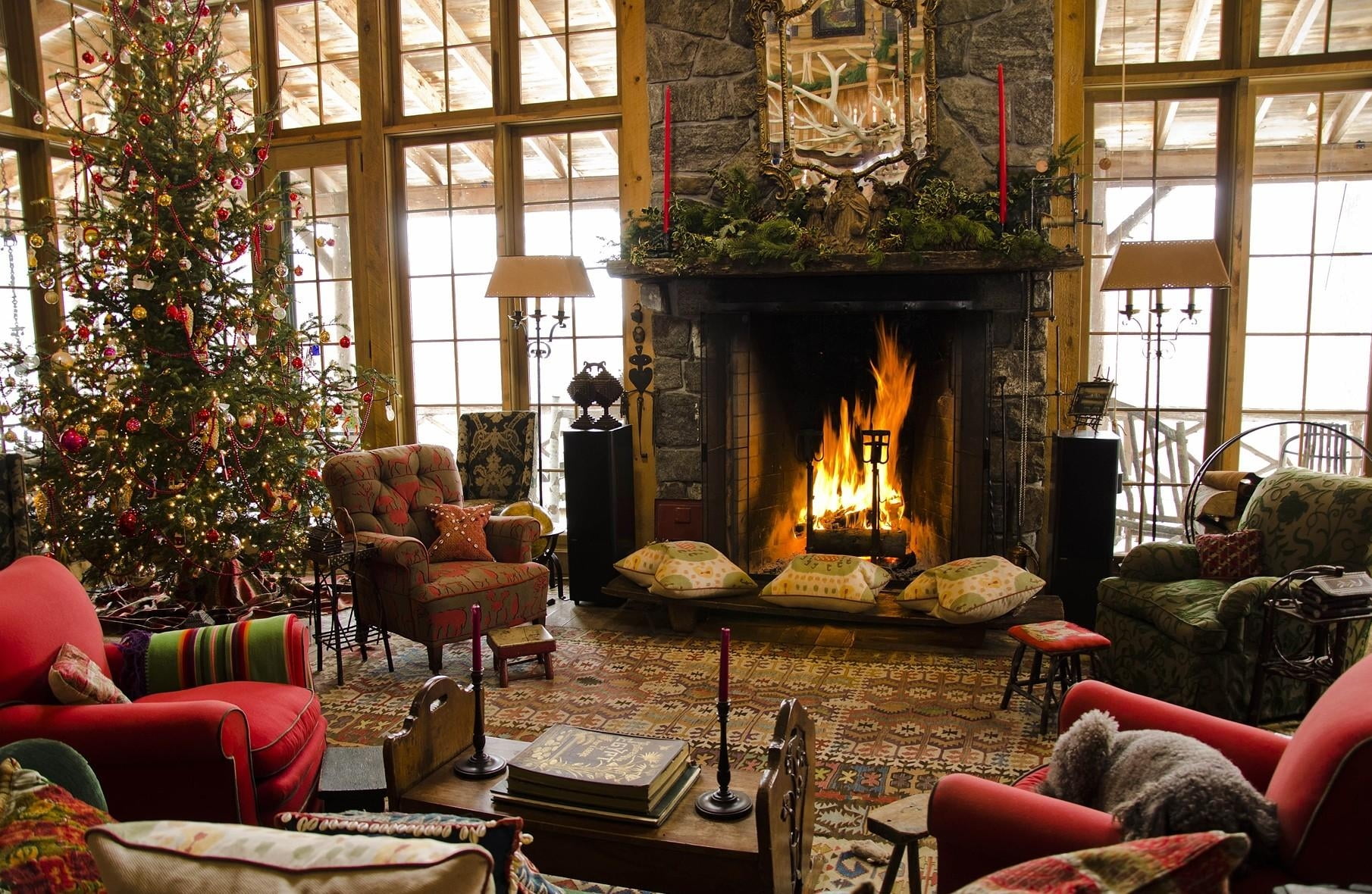 photo living room with Christmas decorations
