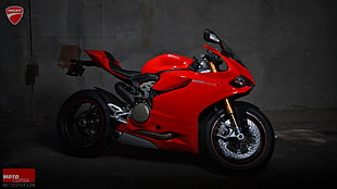 red sports bike, Ducati 1199, superbike