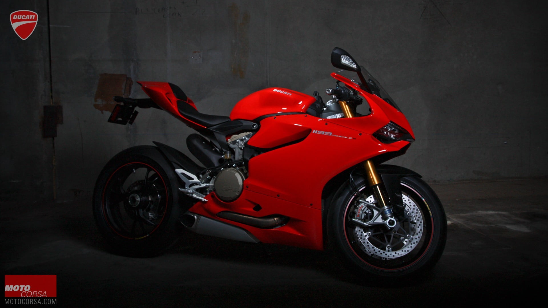 red sports bike, Ducati 1199, superbike