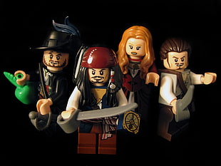 Pirates in Carribean figurines, Pirates of the Caribbean, LEGO, Jack Sparrow, toys HD wallpaper