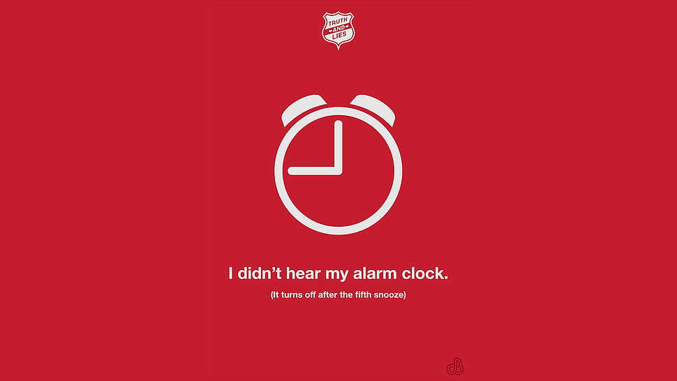 i didn't hear my alarm clock text, minimalism, text, red background HD wallpaper