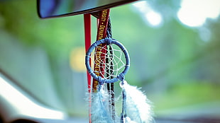 blue and white basketball hoop, dreamcatchers