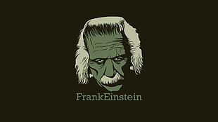 Albert Einstein illustration, minimalism, Monster of Frankenstein, Albert Einstein