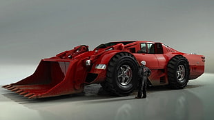 red and black car illustration, ferrari wehicle, concept art