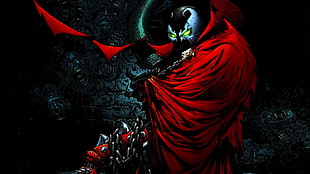 Spawn in red robe animated illustration