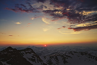 mountain during sunset