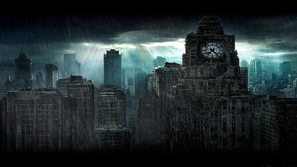 gray clock tower HD wallpaper