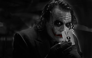 greyscale photo of Joker