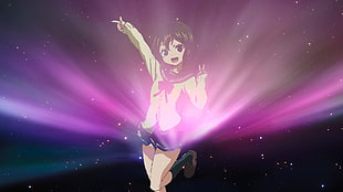 school girl anime character HD wallpaper