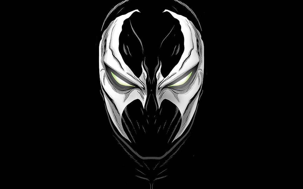 man in black and white mask illustration HD wallpaper