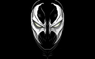 man in black and white mask illustration