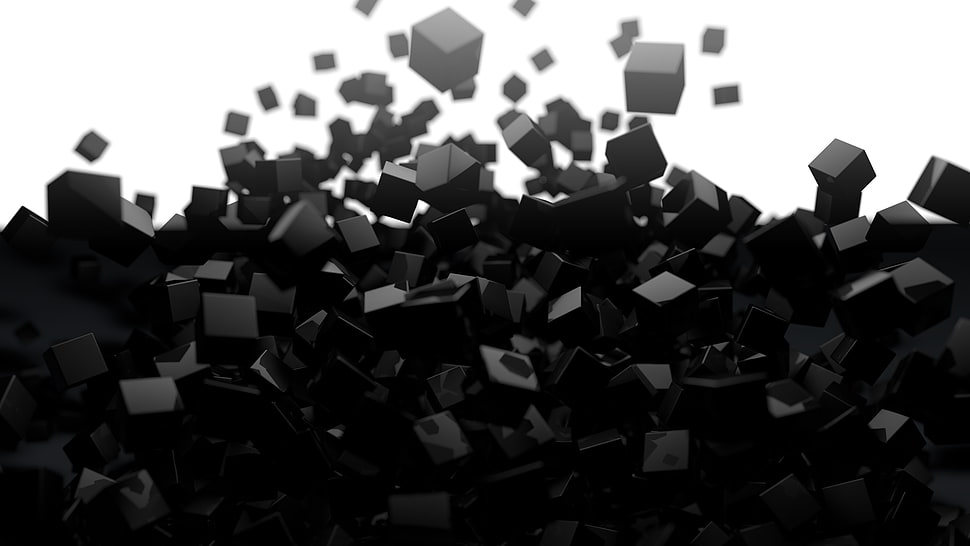 falling cubes digital wallpaper, digital art, cube HD wallpaper