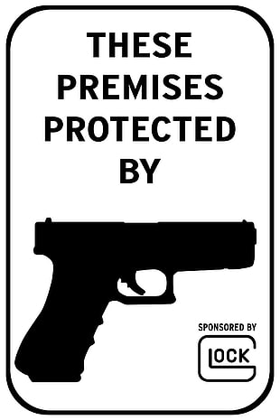 These Premises Protected by signage, gun HD wallpaper