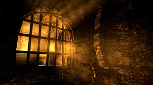 brown wooden window, The Elder Scrolls V: Skyrim, video games, dust, screen shot
