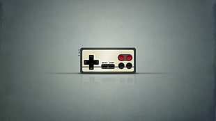 white and black game controller, Nintendo, controllers, retro games, digital art