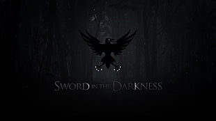 Sword in the Darkness wallpaper, forest, raven, typography, Night's Watch HD wallpaper
