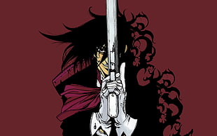 male animation character, Hellsing, Alucard, pistol, vampires