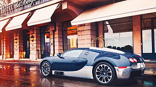 black luxury car, Bugatti Veyron, car