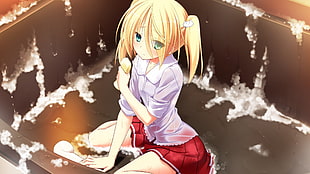 female blonde hair anime HD wallpaper