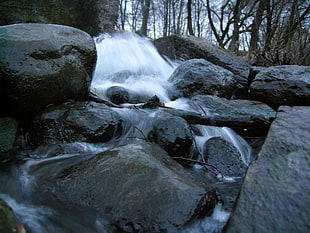waterfalls with stone photo, neris, vilnius